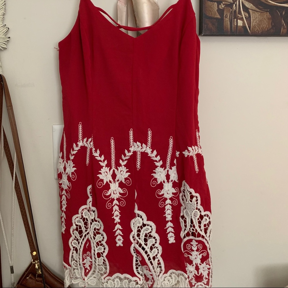 Red Henri Girl Romper